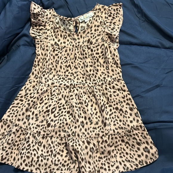 NWOT-  Set of two animal print toddler girl dresses- Mauve and brown - Picture 2 of 6
